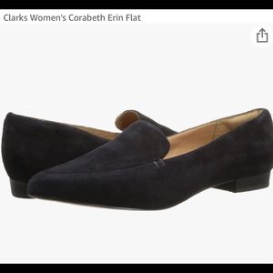 Clarks Corabeth Erin Suede Flat in Black